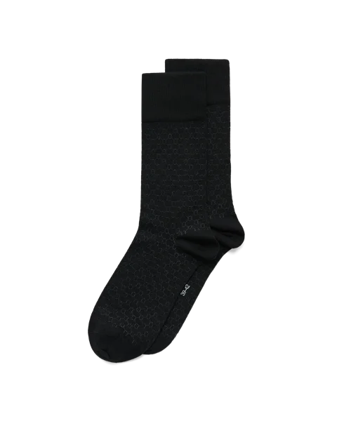 Men's ECCO® Classic Honeycomb Mid-Cut Socks - Black - M