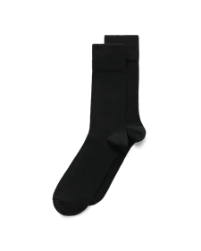 Men's ECCO® Classic Wool Mid-Cut Socks - Black - M
