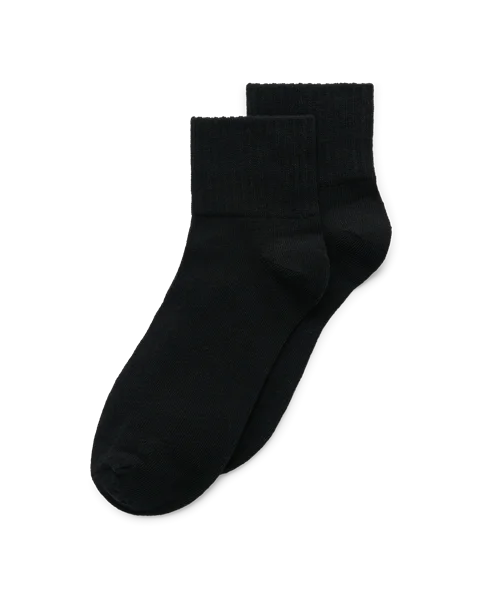 Unisex ECCO® Retro Ankle Socks (2-Pack) - Black - M