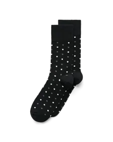Men's ECCO® Classic Dotted Mid-Cut Socks - Black - M