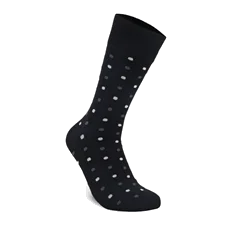 Men's ECCO® Classic Dotted Mid-Cut Socks - Black - Main
