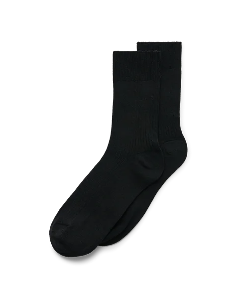 Women's ECCO® Ribbed Mid-Cut Socks - Black - M