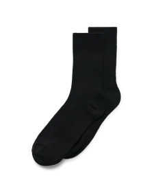 ECCO® dame ribbestrikkede halvhøye sokker - Svart - M