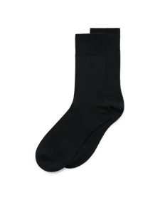 Men's ECCO® Ribbed Mid-Cut Socks - Black - O