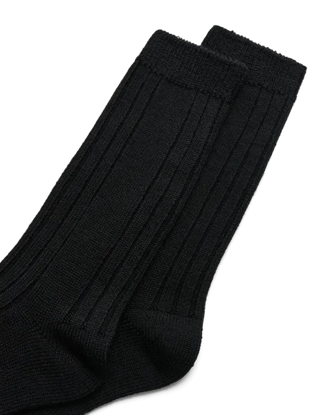 Unisex ECCO® Ribbed Mid-Cut Socks - Black - D1