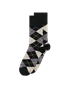 Men's ECCO® Mid-Cut Argyle Socks - Black - M