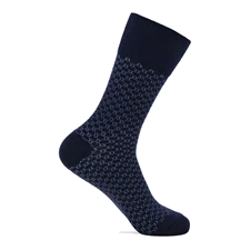 ECCO® Classic férfi méhsejtmintás magasszárú zokni - Kék - Outside