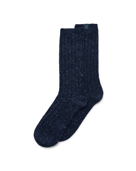 Unisex ECCO® Ribbed Mid-Cut Socks - Blue - M
