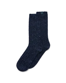 Unisex ECCO® Ribbed Mid-Cut Socks - Blue - M