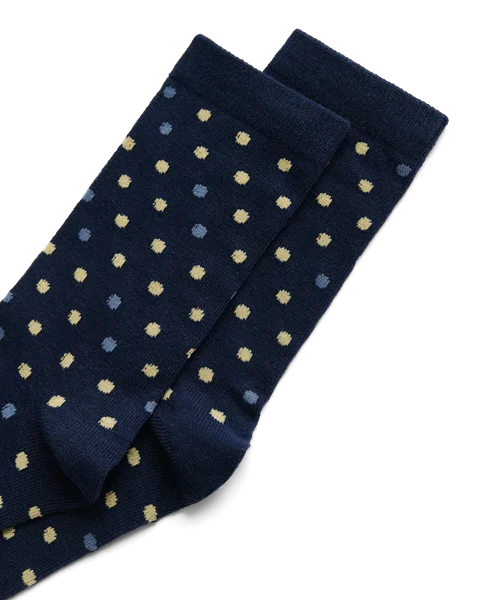 Women's ECCO® Dotted Mid-Cut Socks - Blue - D1