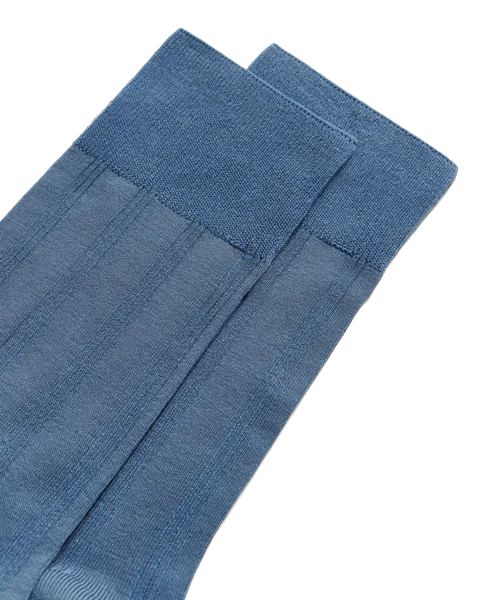 ECCO® Casual chaussettes mi-hautes côtelées pour homme - Bleu - D1