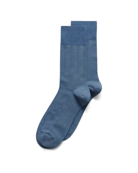ECCO® Casual chaussettes mi-hautes côtelées pour homme - Bleu - M
