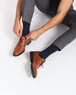 ECCO® Heren geribbelde mid-cut sokken - Marineblauw - D2