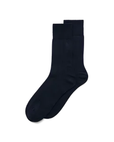 ECCO® Heren geribbelde mid-cut sokken - Marineblauw - M