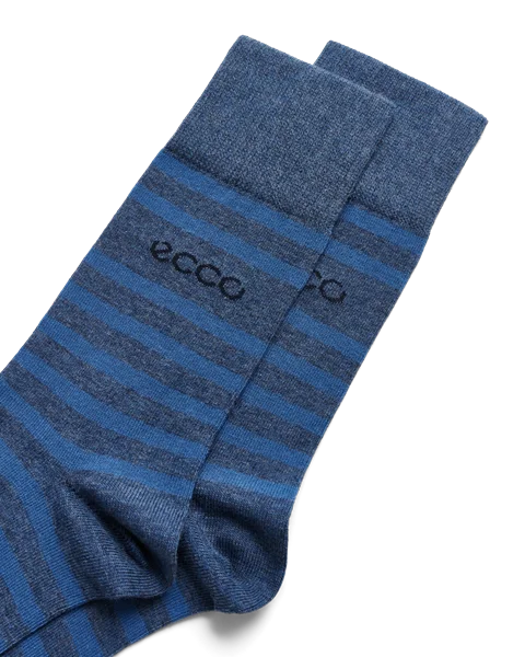 ECCO® chaussettes mi-haute rayées pour homme - Bleu - D1