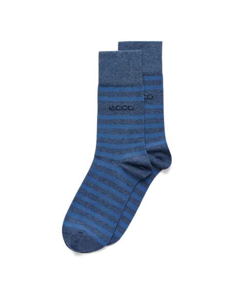 Men's ECCO® Striped Mid-Cut Socks - Blue - M