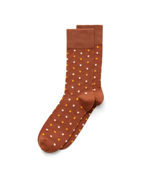 ECCO® Classic muške srednje čarape na točkice - Smeđ - M