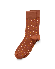 Men's ECCO® Classic Dotted Mid-Cut Socks - Brown - M