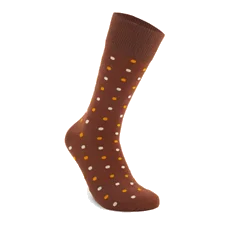 Men's ECCO® Classic Dotted Mid-Cut Socks - Brown - Main