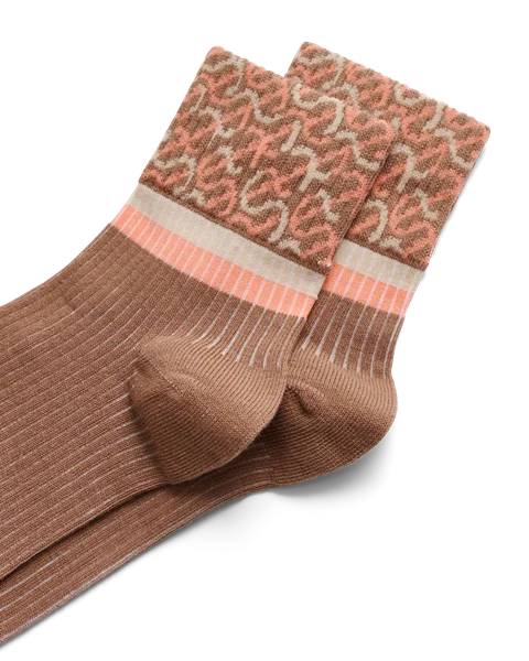 Women's ECCO® Ankle Socks - Brown - D1