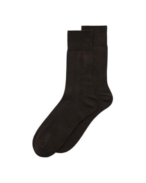 ECCO® chaussettes mi-hautes côtelées pour homme - Marron - M