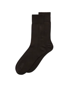 ECCO® chaussettes mi-hautes côtelées pour homme - Marron - M