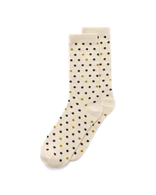 Women's ECCO® Dotted Mid-Cut Socks - Beige - M