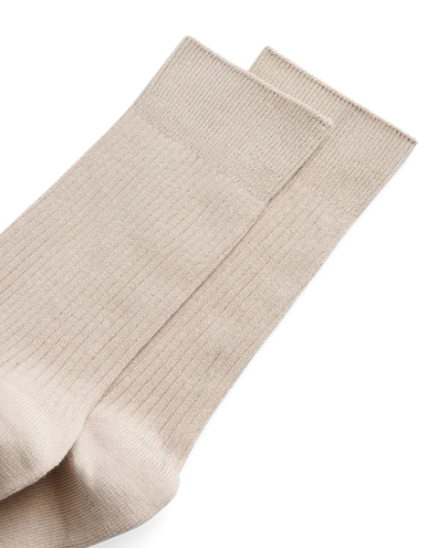 ECCO® Casual chaussettes mi-hautes côtelées unisex - Beige - D1