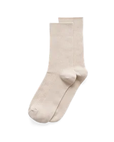 ECCO® Casual chaussettes mi-hautes côtelées unisex - Beige - M