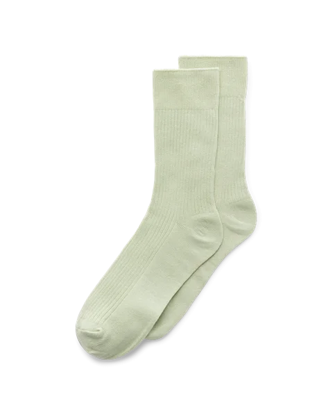 ECCO® dame ribbestrikkede halvhøye sokker - Grønn - M
