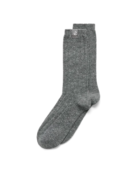 ECCO® Hygge unisex ribbede halvhøye sokker - grå - M