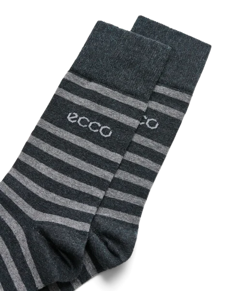 Men's ECCO® Striped Mid-Cut Socks - Grey - D1