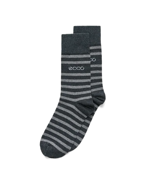 Men's ECCO® Striped Mid-Cut Socks - Grey - M