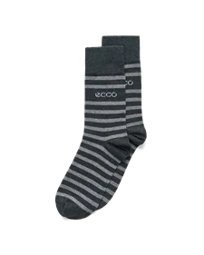 Men's ECCO® Striped Mid-Cut Socks - Grey - M