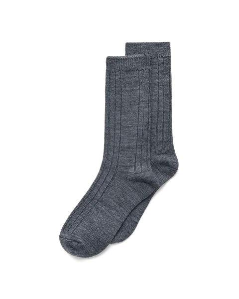 Unisex ECCO® Ribbed Mid-Cut Socks - Grey - M