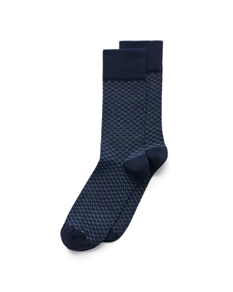 Men's ECCO® Classic Honeycomb Mid-Cut Socks - Navy - M