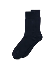 Men's ECCO® Ribbed Mid-Cut Socks - Navy - M