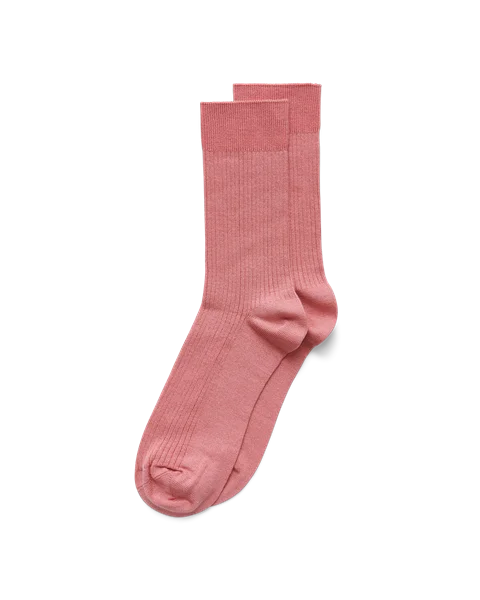 ECCO® Casual Dames geribbelde mid-cut sokken - Pink - M