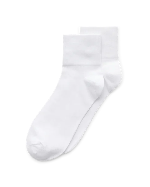 Unisex ECCO® Retro Ankle Socks (2-Pack) - White - M