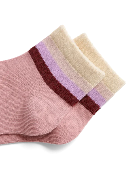 Unisex ECCO® Play Retro Ankle Socks (2-Pack) - Pink - D2
