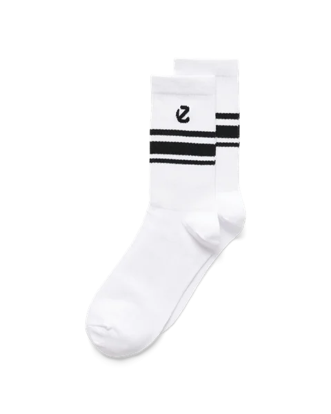 Unisex ECCO® Mid-Cut Socks (3-Pack) - White - D1