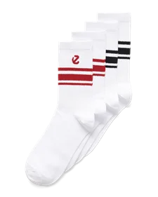 Unisex ECCO® Mid-Cut Socks (3-Pack) - White - M