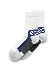 Unisex ECCO® Tech Functional Mid-Cut Socks - White - M