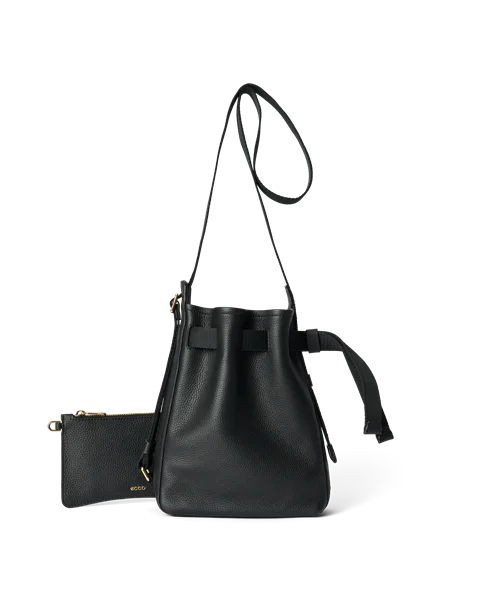 ECCO® Sail Hobo-Tasche aus Leder - Schwarz - M