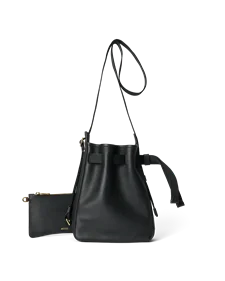 ECCO® Sail Hobo-Tasche aus Leder - Schwarz - M
