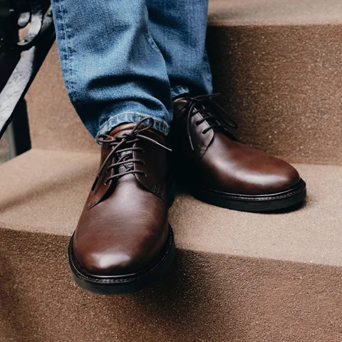 Men's ECCO® Metropole London Leather Derby Shoe - Brown - Lifestyle