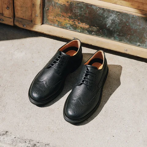 Men's ECCO® Metropole London Leather Brogue Shoe - Black - Lifestyle
